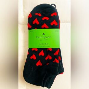 Kate Spade NY Women's No Show Socks 3 Pairs Polka Dot Hearts Valentine’s NWT